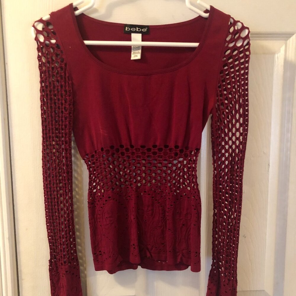 Vintage Maroon Sexy & Sleek Long Sleeve Dress Shirt